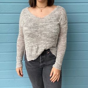 Gray and white sweater